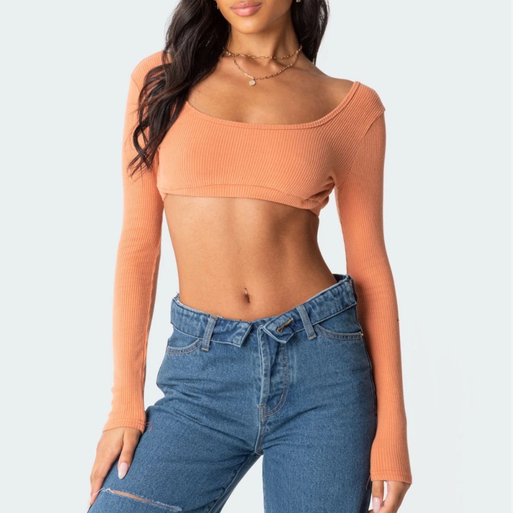 Sydney Ribbed Open Back Crop Top
